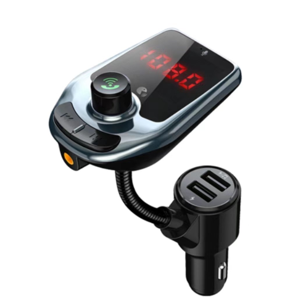 Bluetooth V5.0 Car Kit with Colorful Light Car Music Player Hifi Bass Wireless Bluetooth FM Transmitter with LED